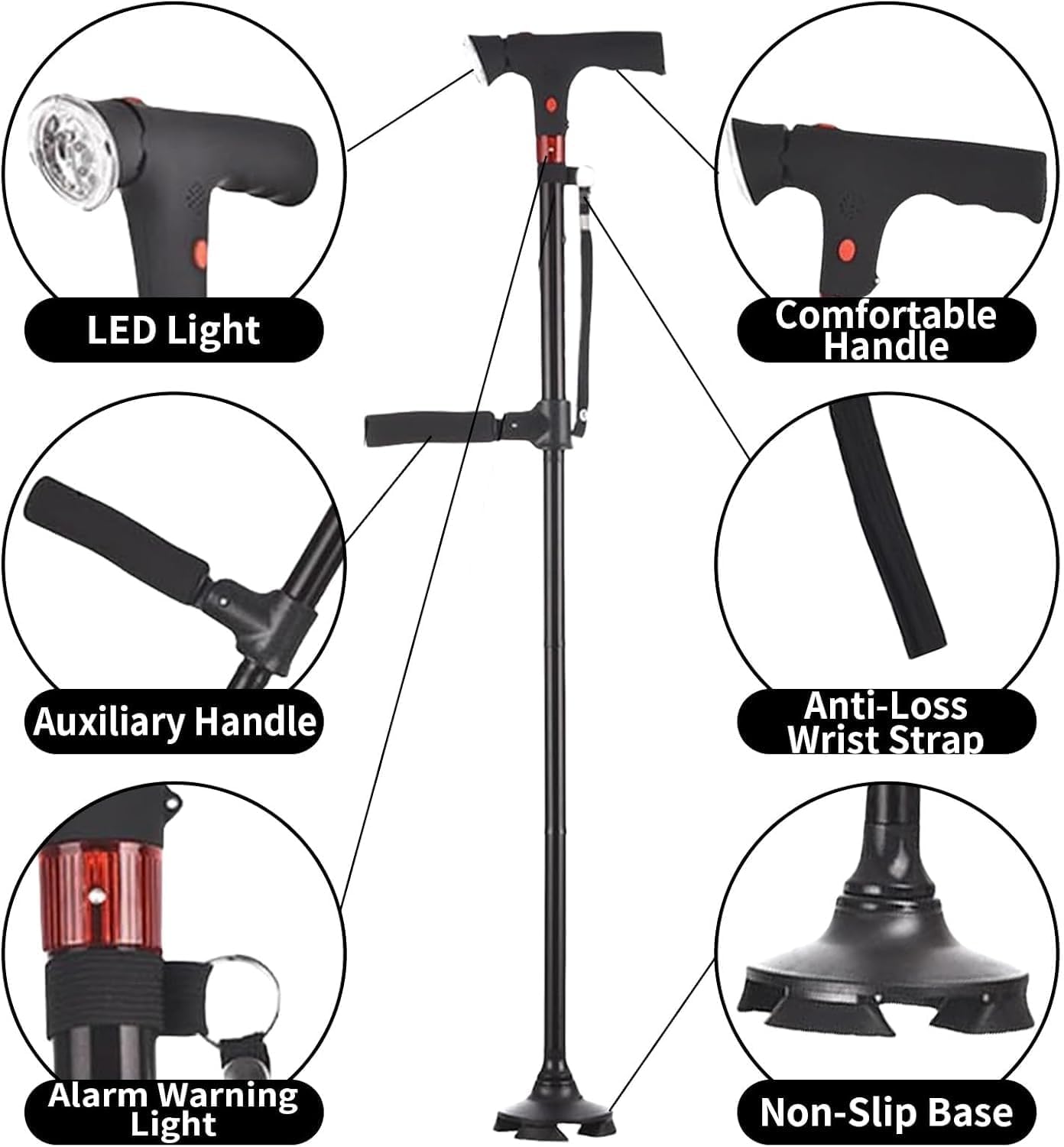 Walknix Walking Stick with LED Light