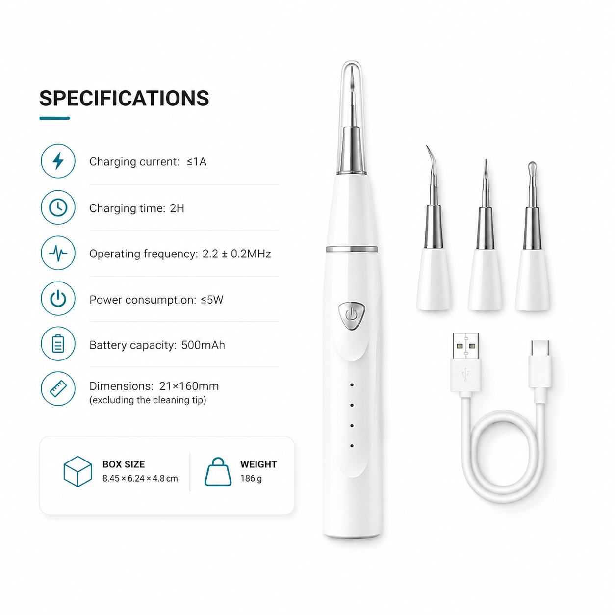 Glowence Ultrasonic Tooth Cleaner, Plaque & Tartar Remover for Teeth