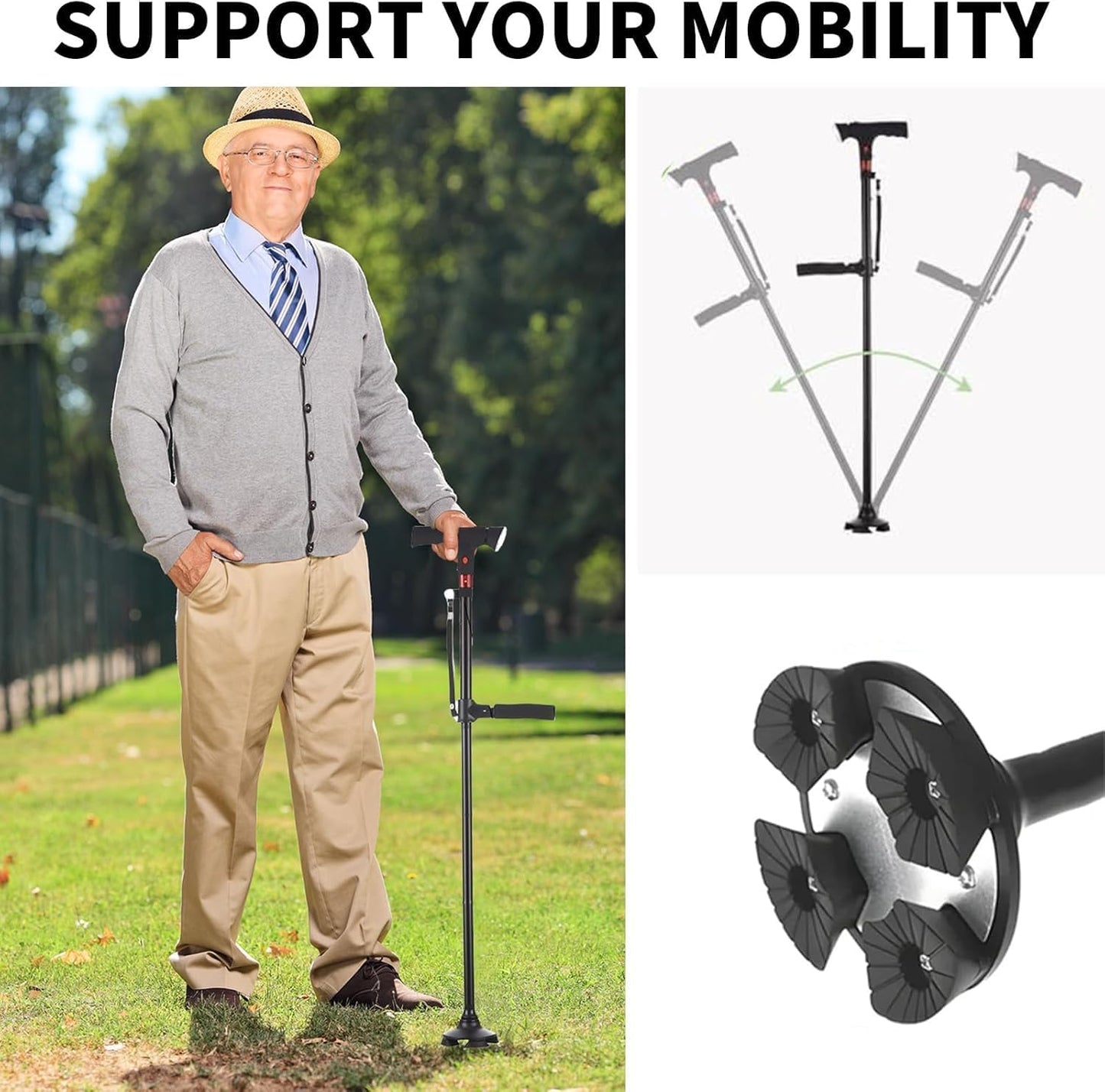 Walknix Walking Stick with LED Light