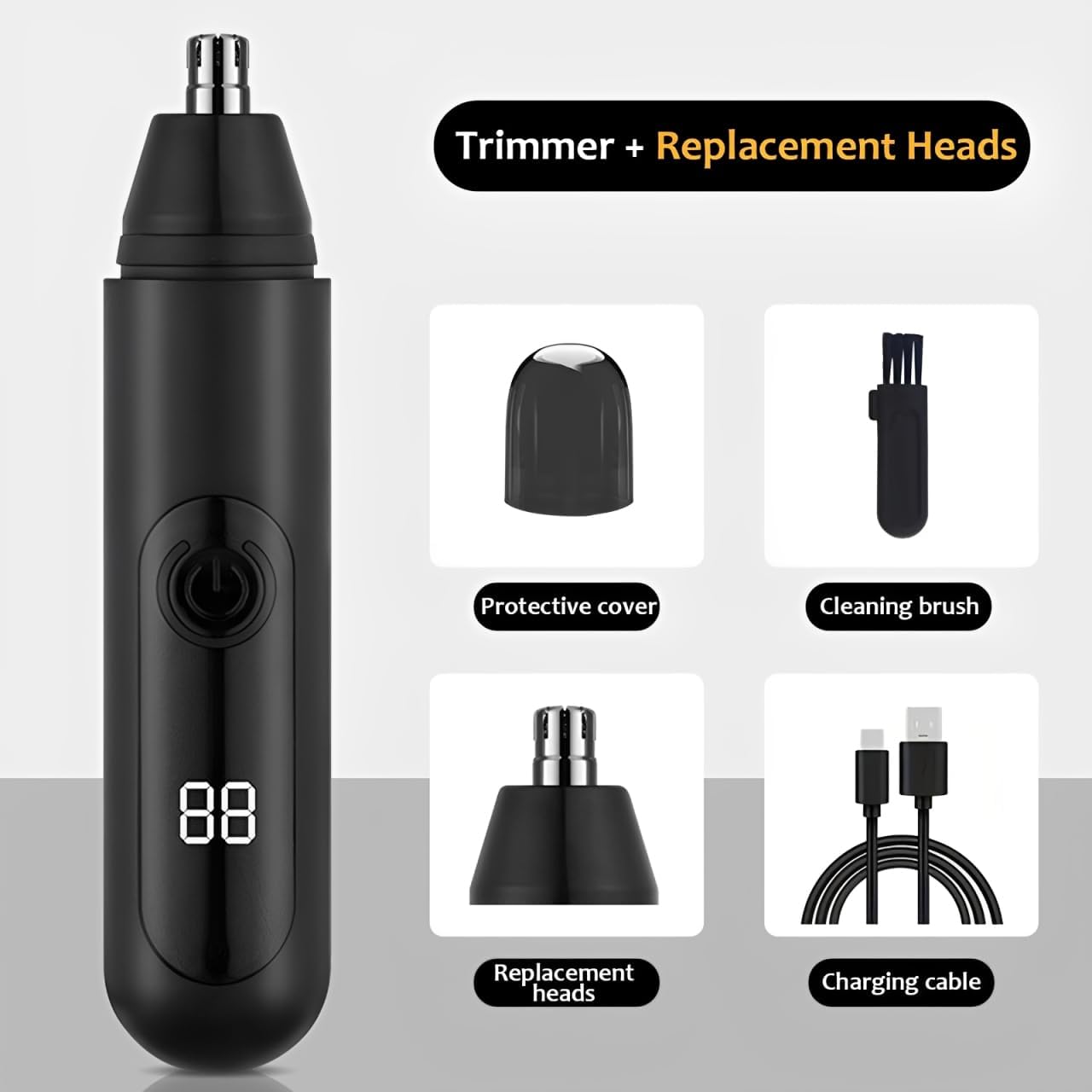 GLOWENCE NOSE HAIR TRIMMER FOR MEN & WOMEN PAINLESS 360º CUT IN 60S