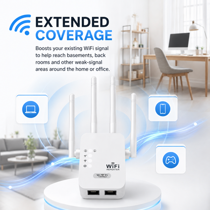 WeXtend Pro 2.0 — Dual Band WiFi Booster & Range Extender