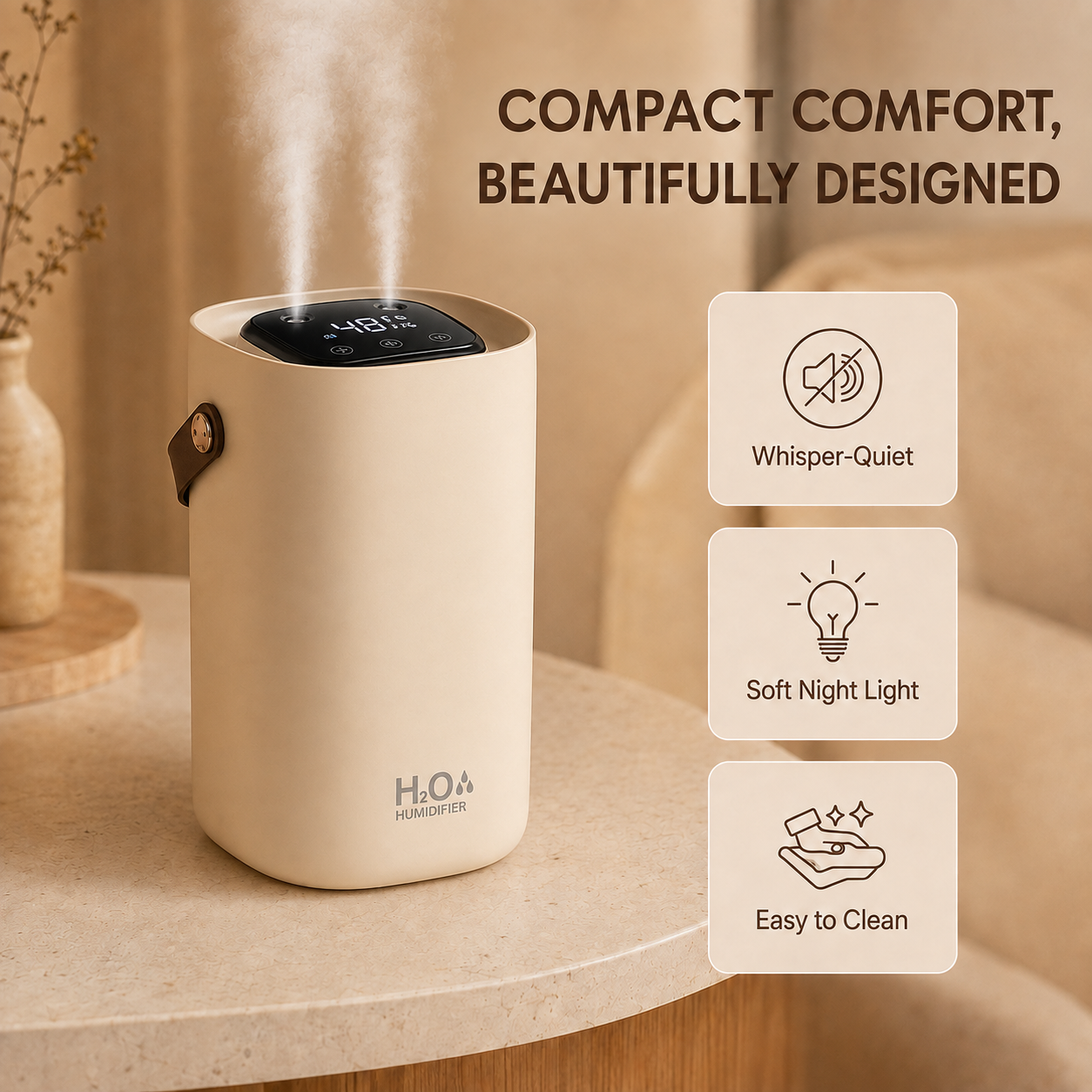 Glowence Cool Mist Baby Humidifier — Cordless, Dual Spray