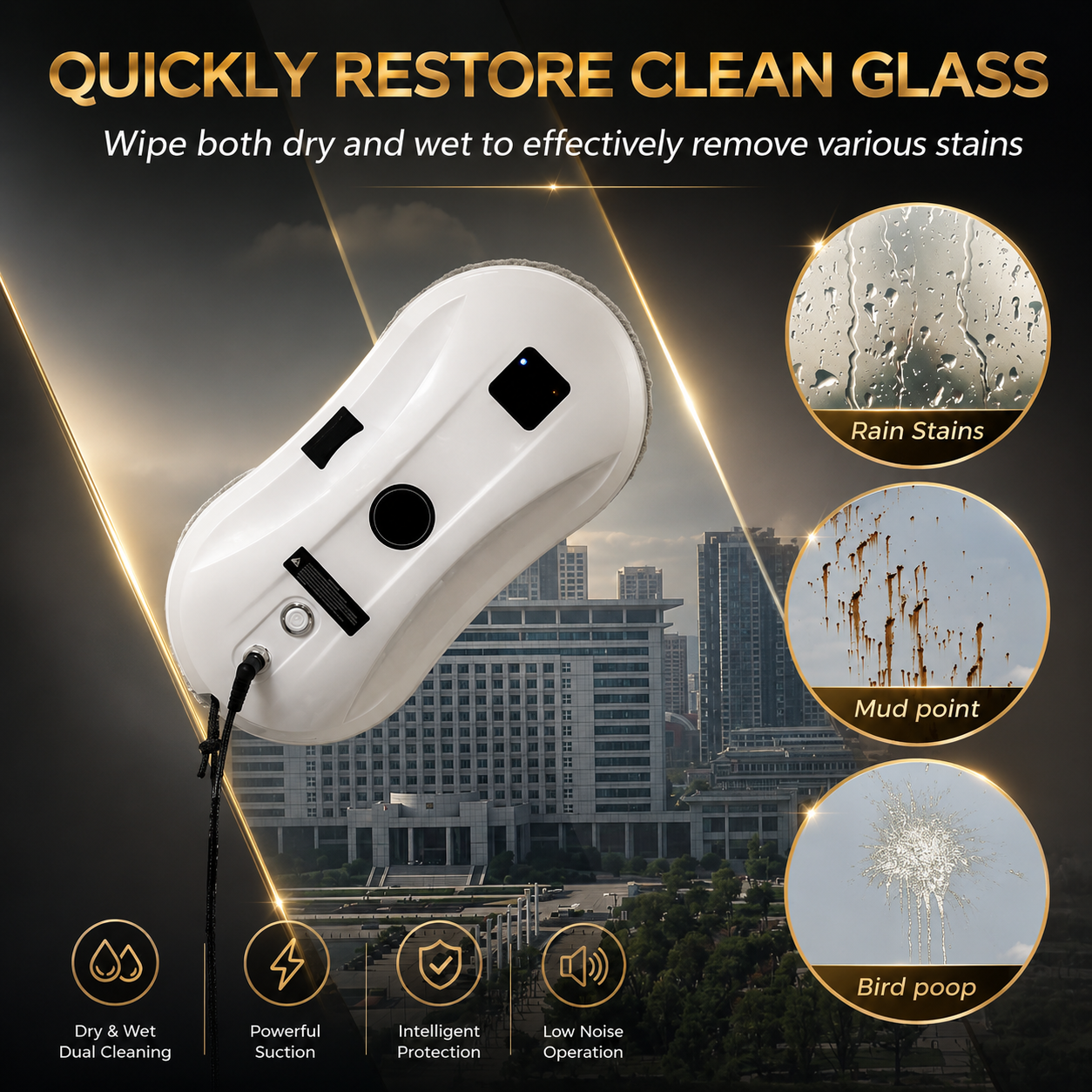 Lumenvira Window Cleaning Robot, Streak-Free, Hands-Free