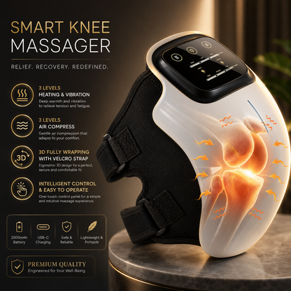 Glowence Cordless Knee Massager Heat, Red Light & Vibration