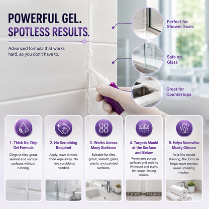 Klenova Mould Remover Gel Clings, Penetrates & Clears Mould in One Application