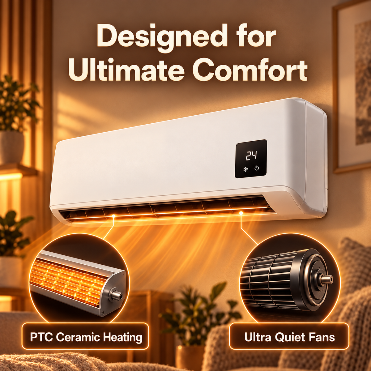 Klimura Wall Mounted Fan Heater