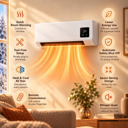 Klimura Wall Mounted Fan Heater