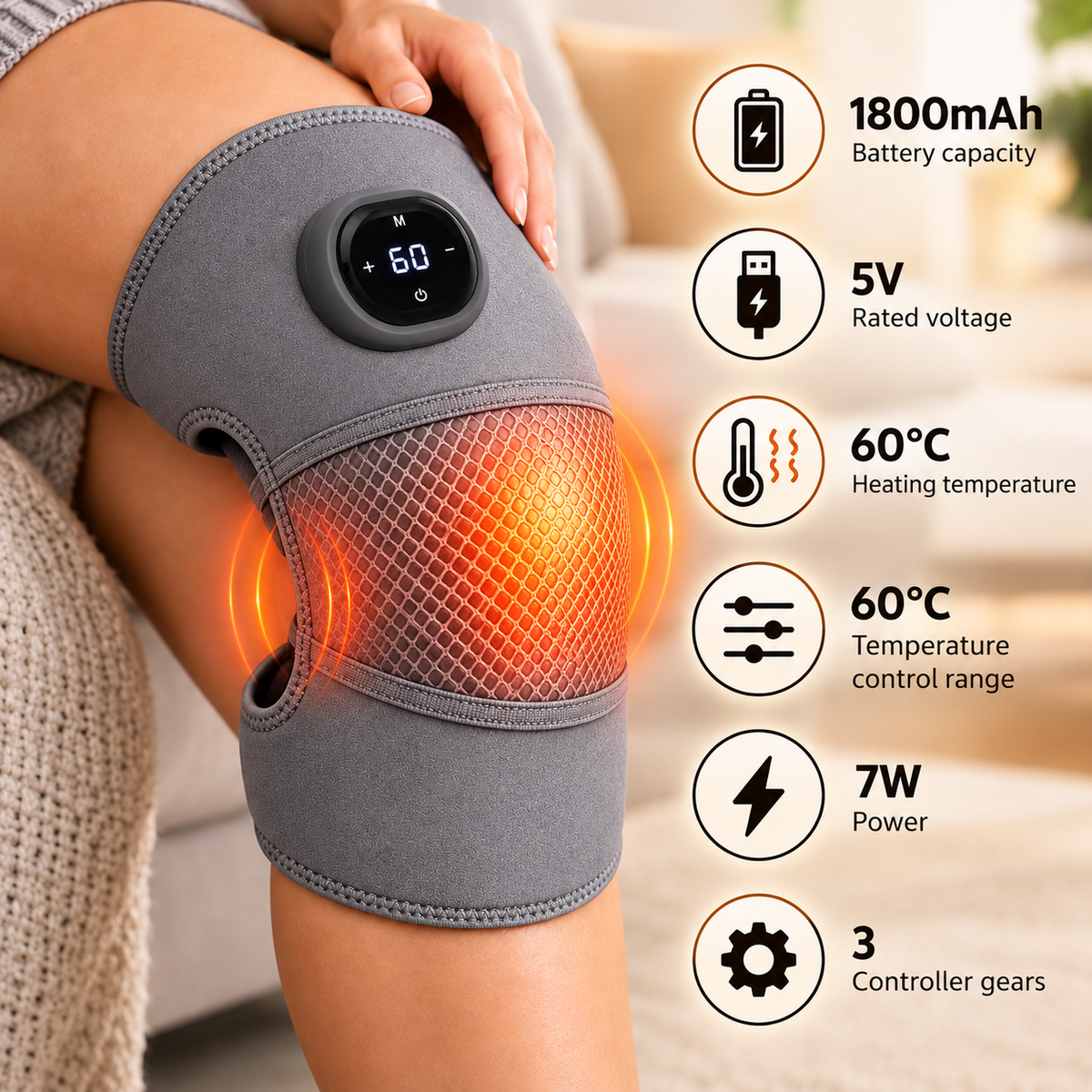 Glowence Heated Knee Massager with Vibration