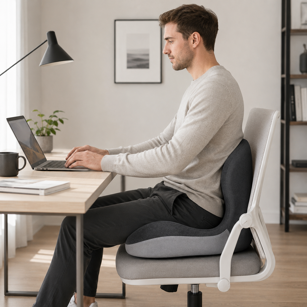 Glowence Coccyx Cushion, Memory Foam Seat Cushion for Tailbone Pressure Relief