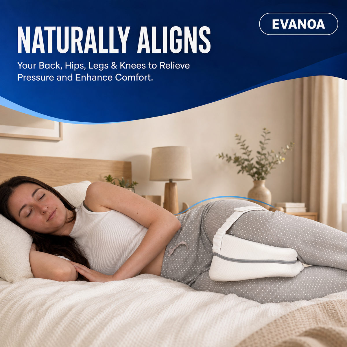 Evanoa Knee Pillow for Side Sleepers