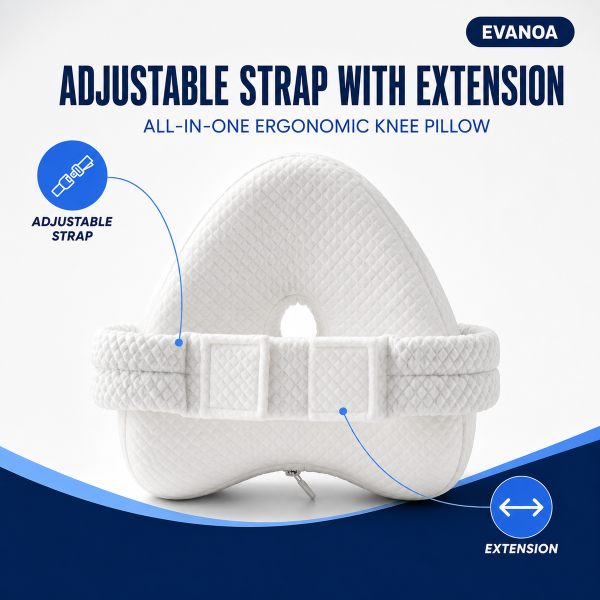 Evanoa Knee Pillow for Side Sleepers