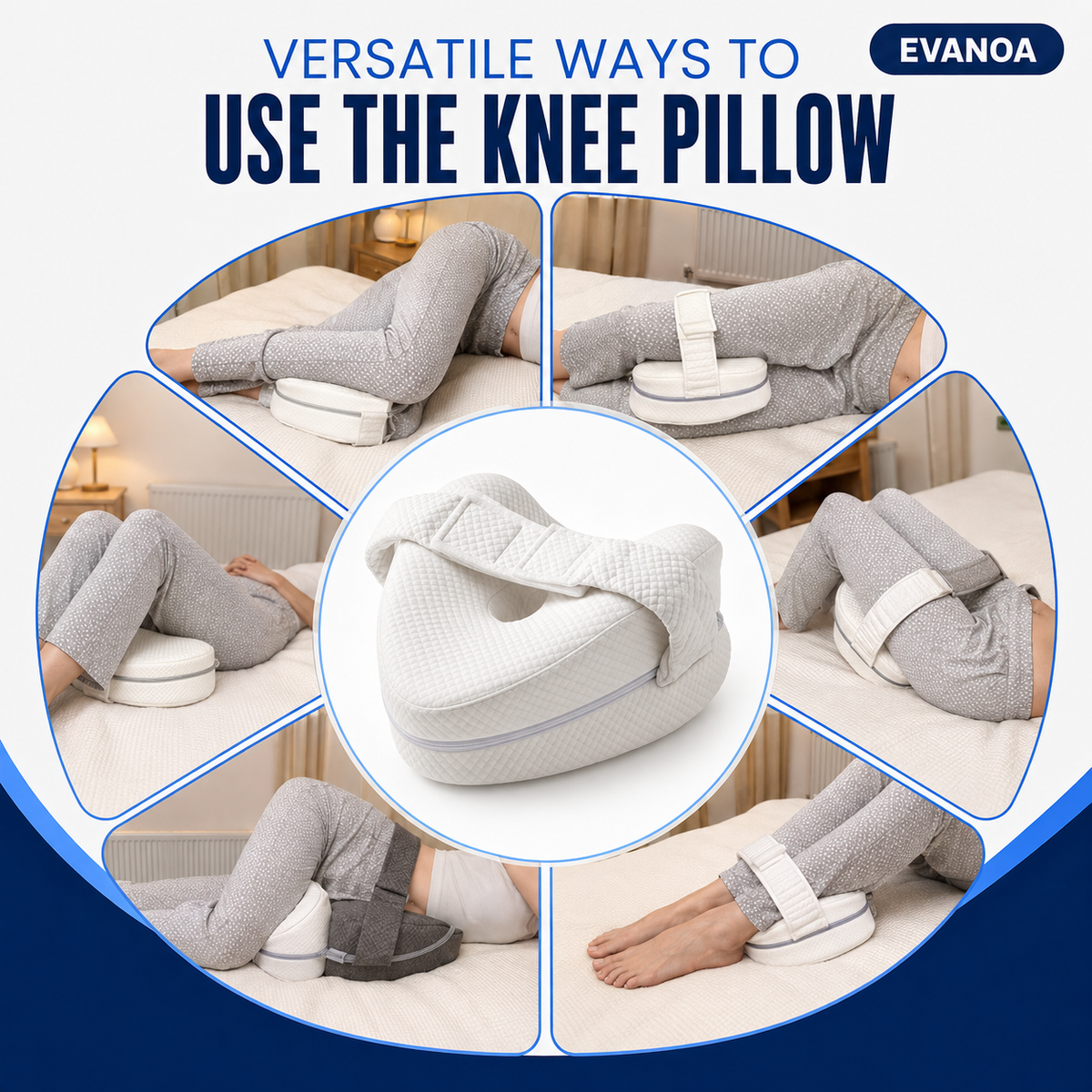 Evanoa Knee Pillow for Side Sleepers