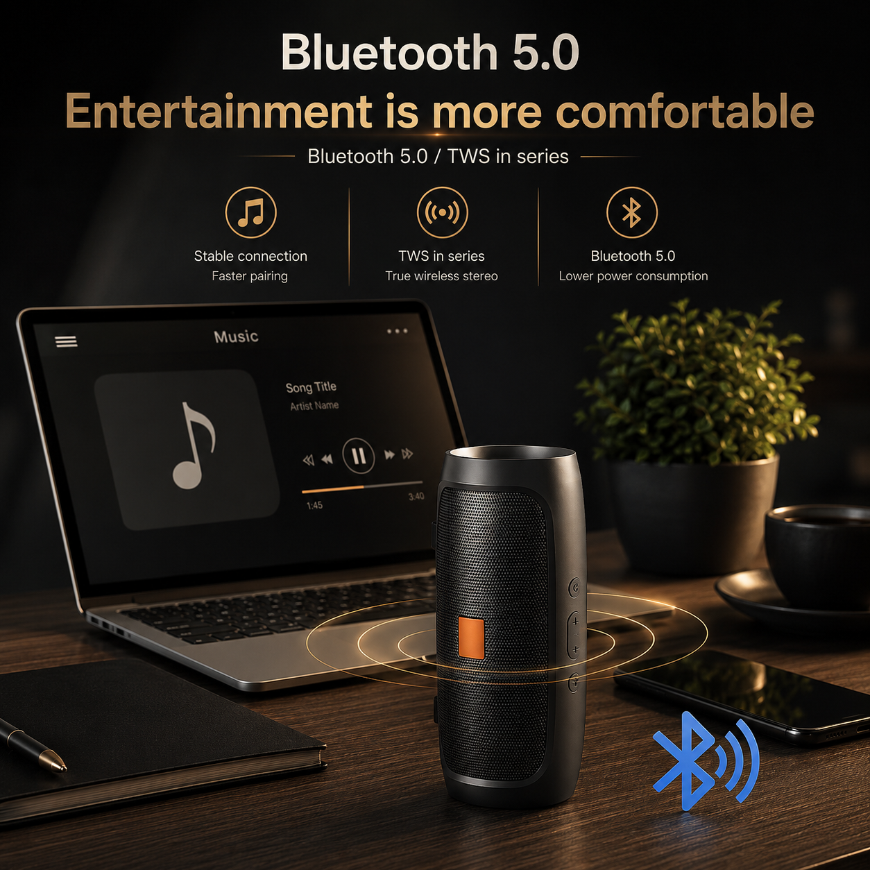 Sentron Portable Bluetooth 5.0 Speaker