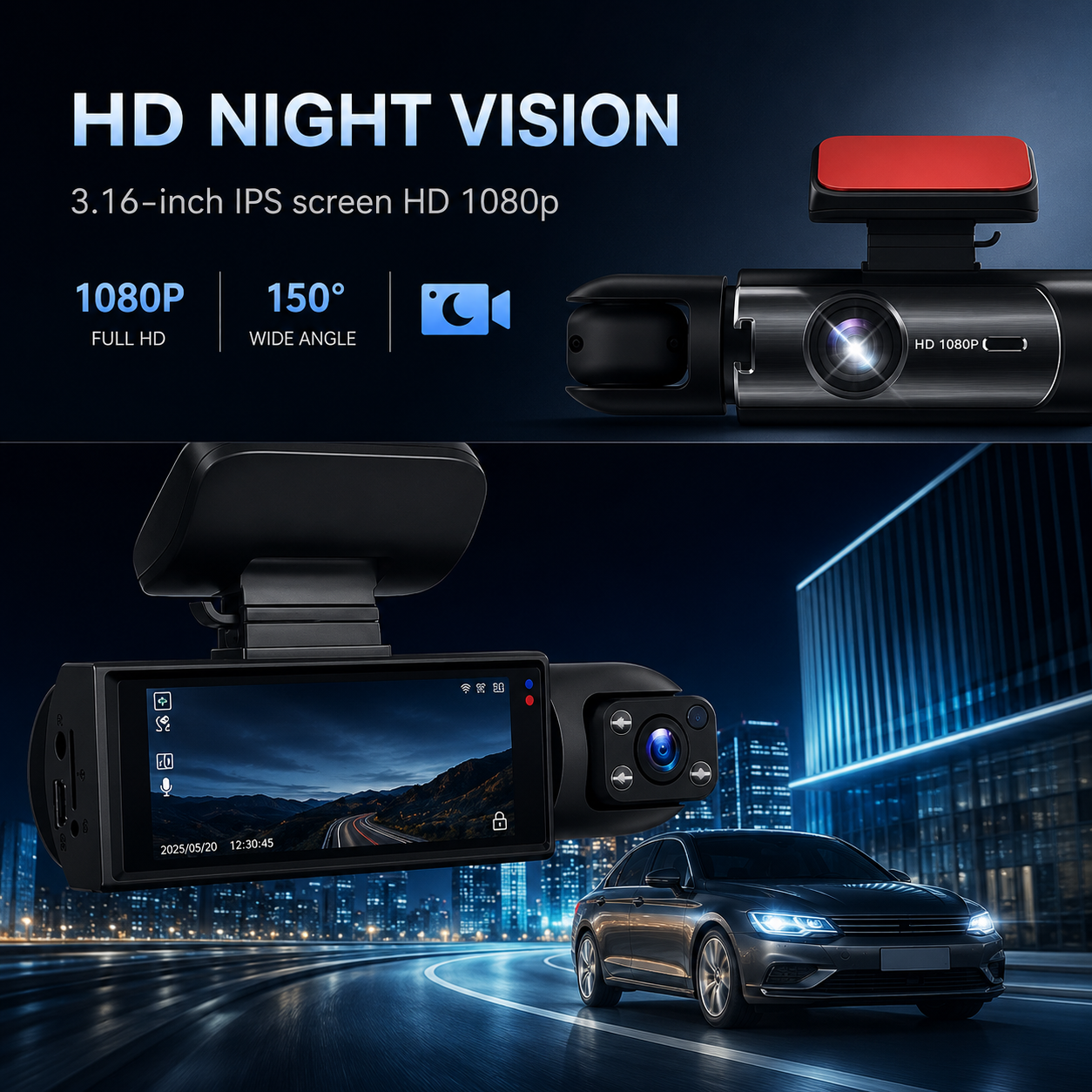 Dashure Full HD Dash Cam for Cars