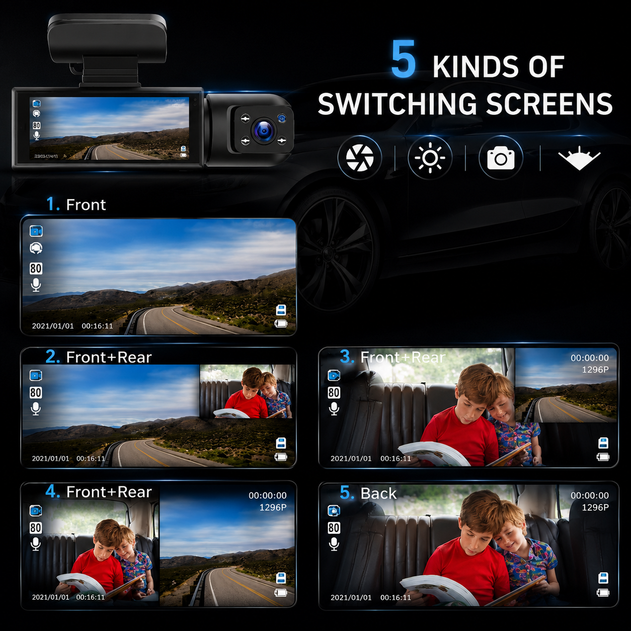 Dashure Full HD Dash Cam for Cars