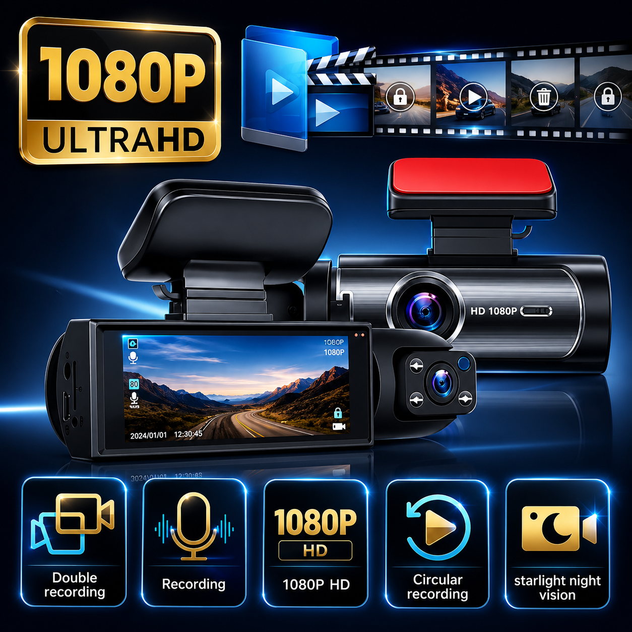 Dashure Full HD Dash Cam for Cars