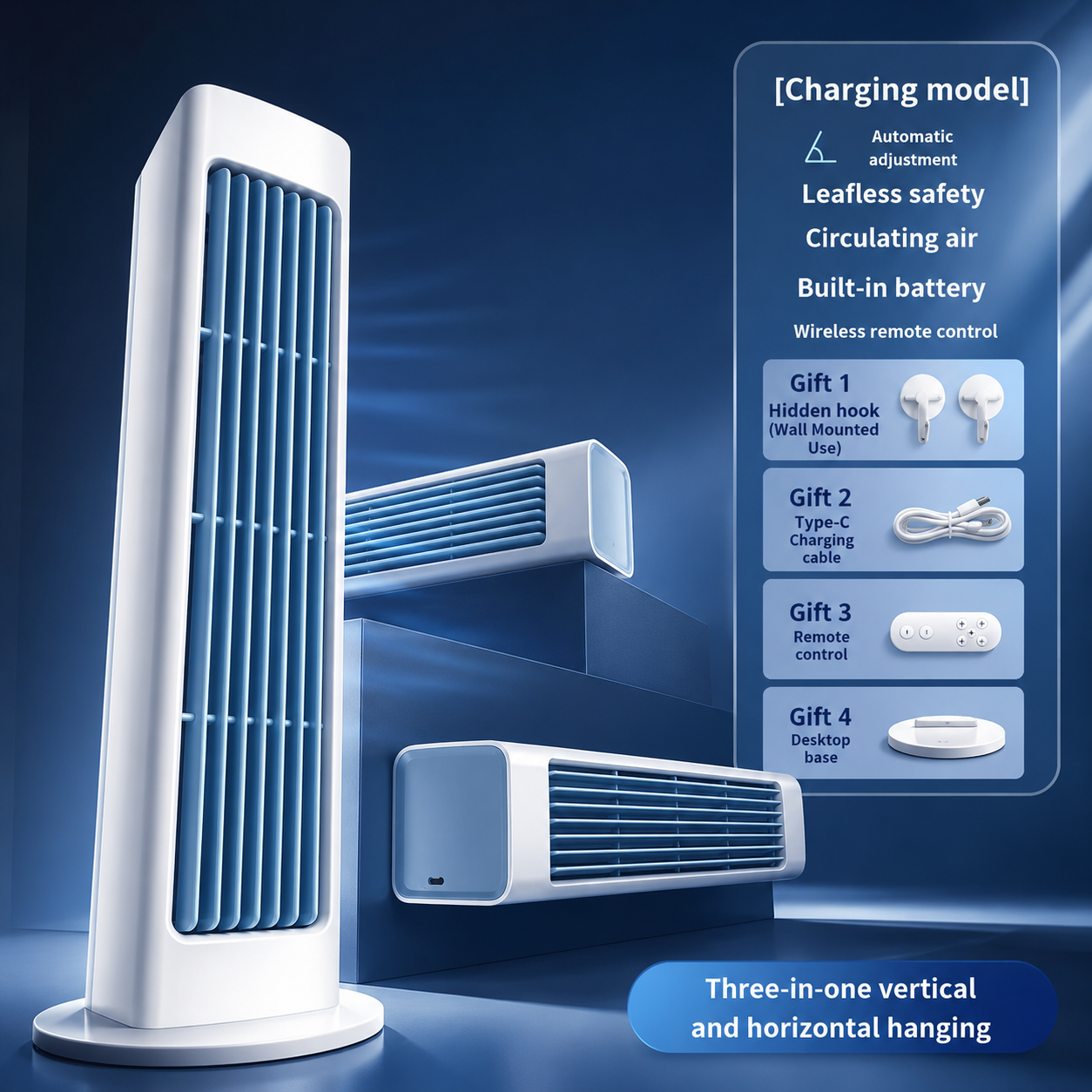 Coolnix Air Cooler - Bladeless, Cordless, Whisper-Quiet