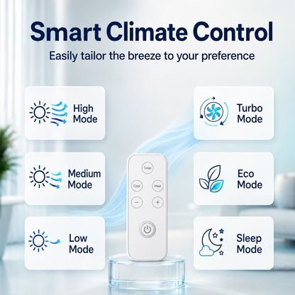 Klimura Wall Mounted Fan Heater & Cooler, 2 in 1 Portable Heater with Remote Control and Timer