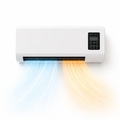 Klimura Wall Mounted Fan Heater & Cooler, 2 in 1 Portable Heater with Remote Control and Timer