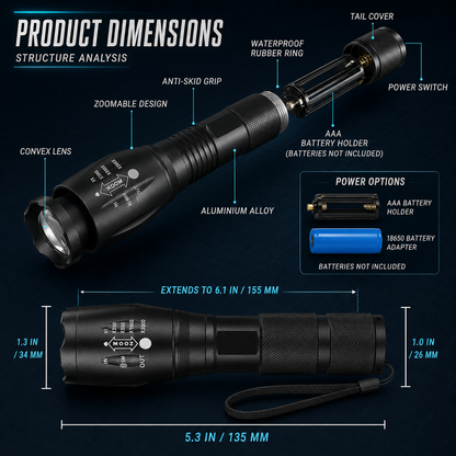 LumenVira LED Tactical Flashlight 2000 Lumens