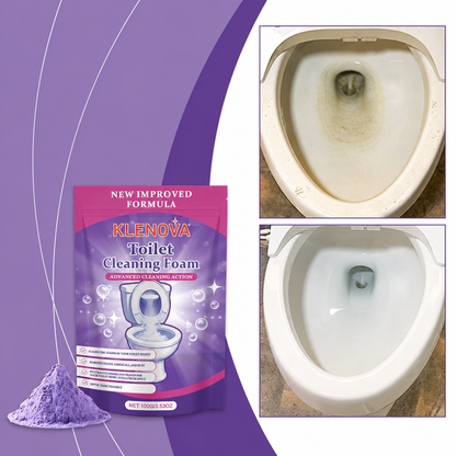 Klenova Toilet Cleaning Foam – No-Scrub Foaming Powder for Stains, Limescale & Odours