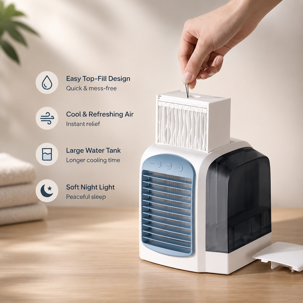 Coolnix Mini Air Cooler — Evaporative USB Desk Cooling