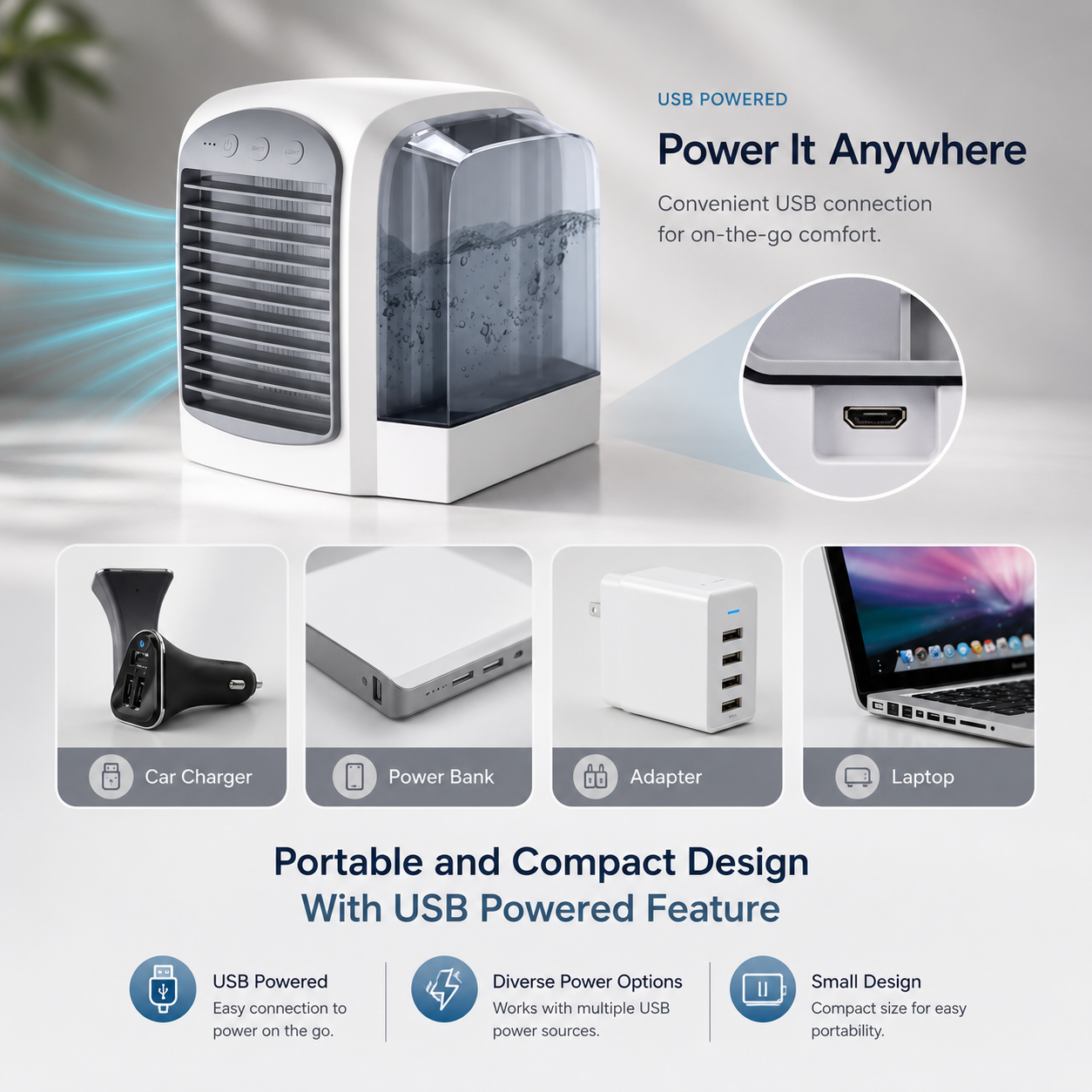 Coolnix Mini Air Cooler — Evaporative USB Desk Cooling