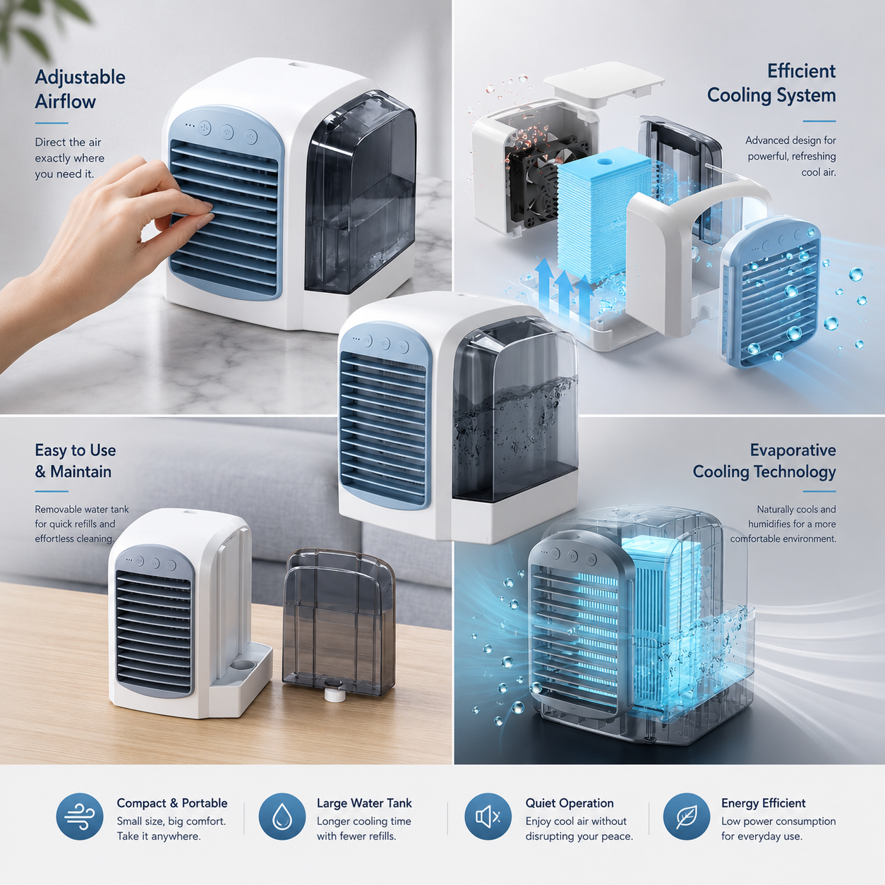 Coolnix Mini Air Cooler — Evaporative USB Desk Cooling