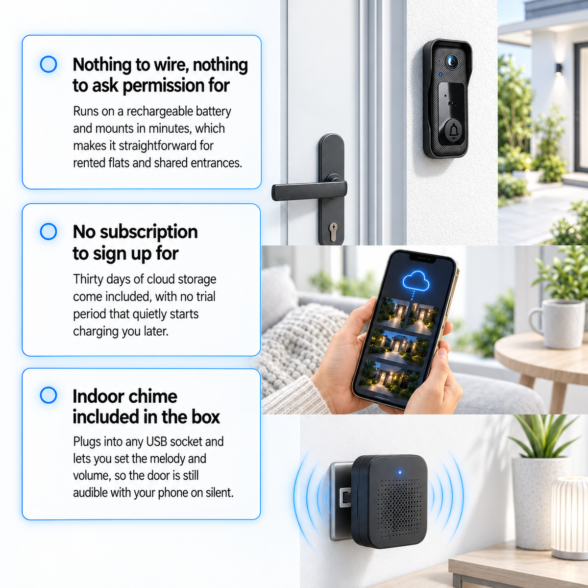 Tolven Wireless Video Doorbell with Camera