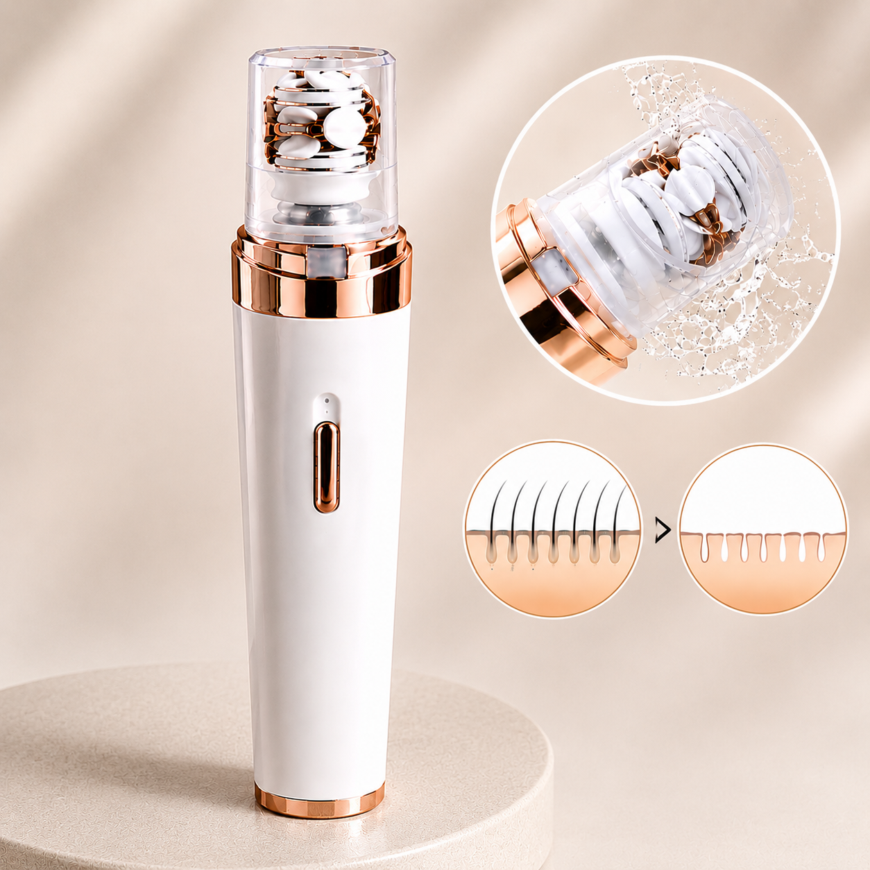 Glowence Facial Hair Remover, Painless Face Hair Trimmer for Women