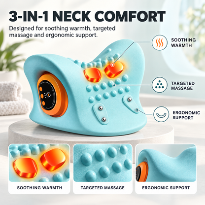 Glowence 4-in-1 Neck Massager with Heat, Massage & EMS
