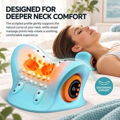 Glowence 4-in-1 Neck Massager with Heat, Massage & EMS