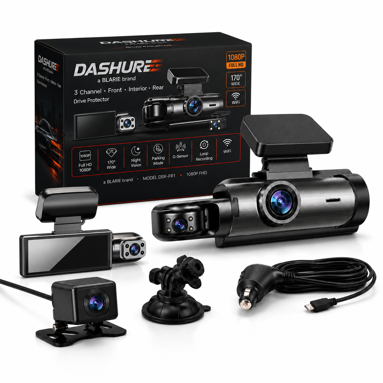 Dashure Full HD Dash Cam for Cars