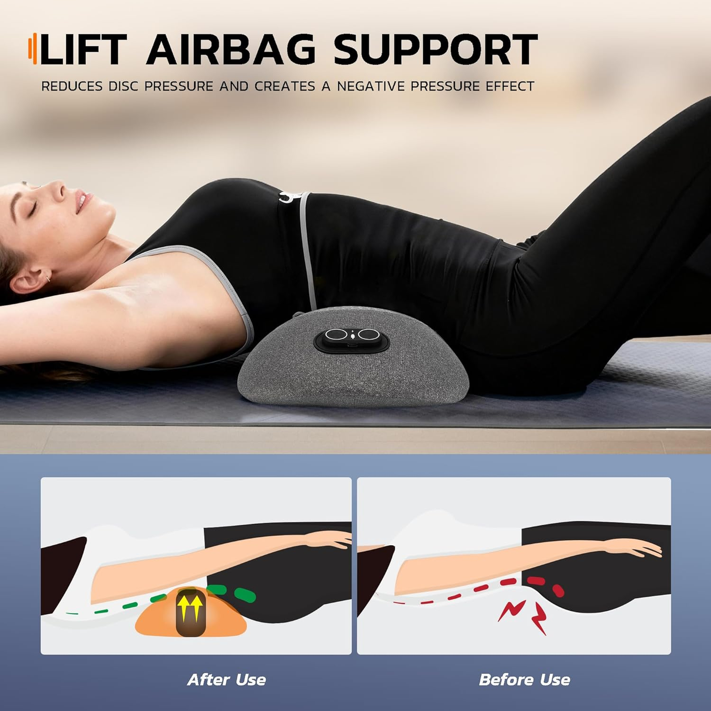 Glowence Back Stretcher - Traction, Heat & Massage