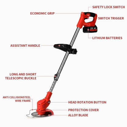 Arbina Cordless Strimmer with Metal Blade & 90° Pivot Head