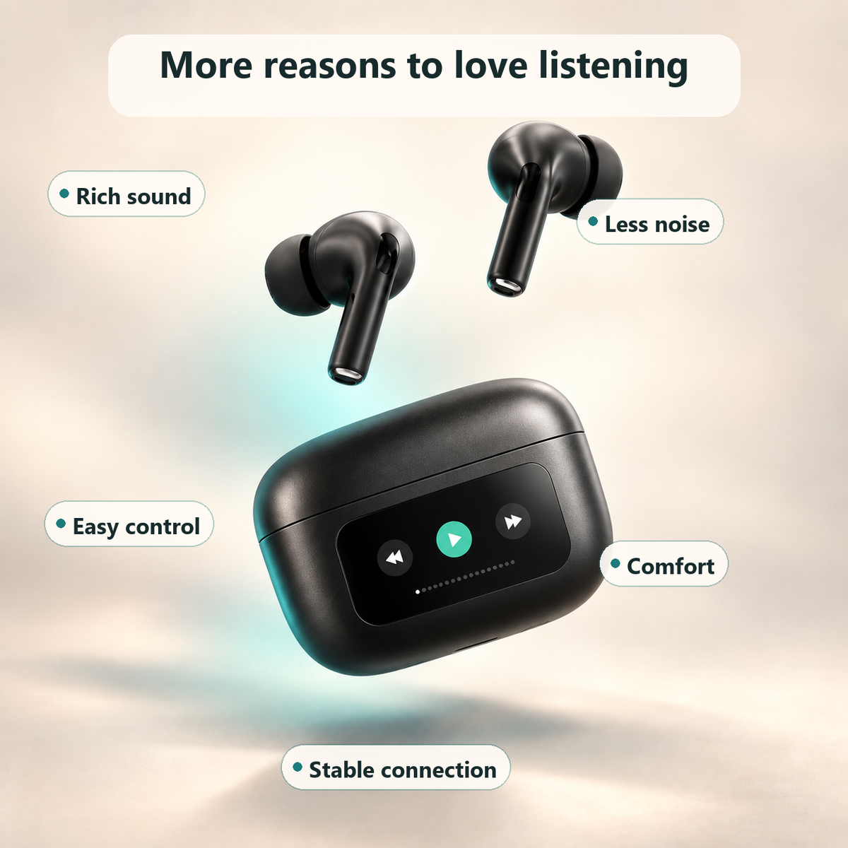 AIvox Smart Display Wireless Earbuds
