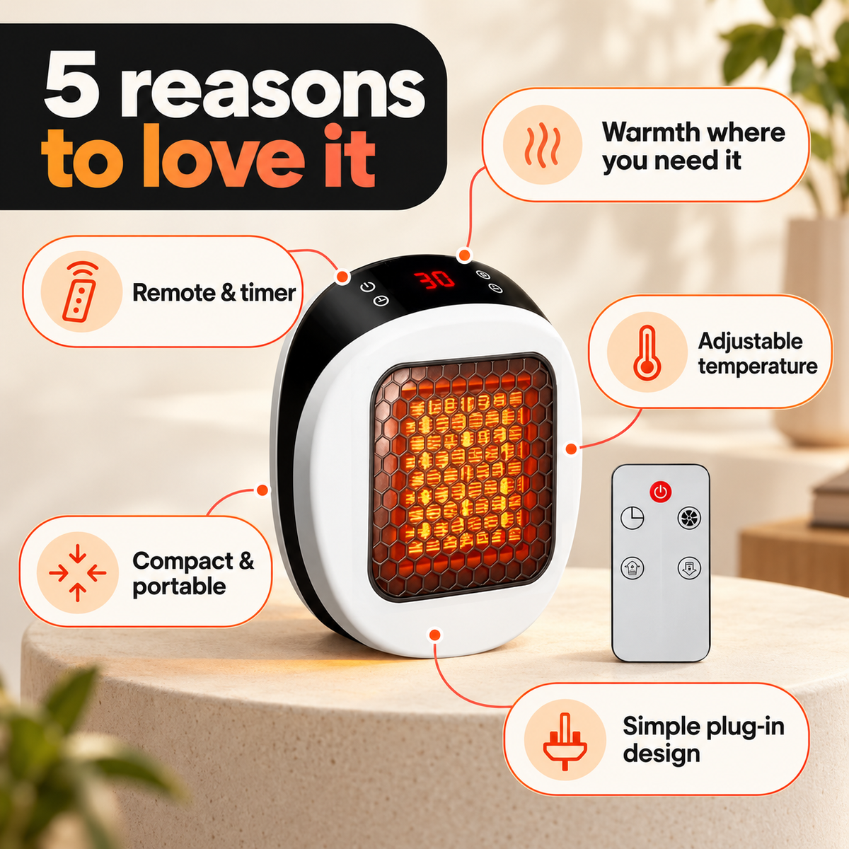 Klimura  Small Electric Heater