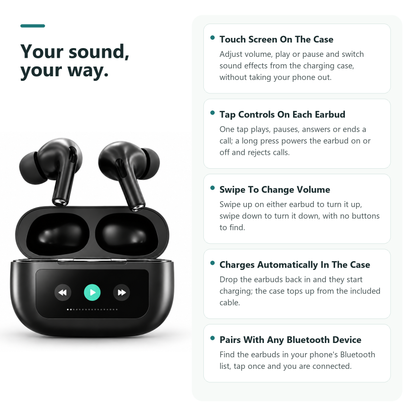 AIvox Smart Display Wireless Earbuds